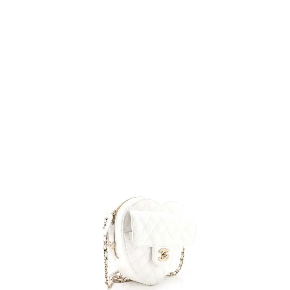 Chanel Cc In Love Heart Bag Quilted #256625C47B - Picture 2 of 7